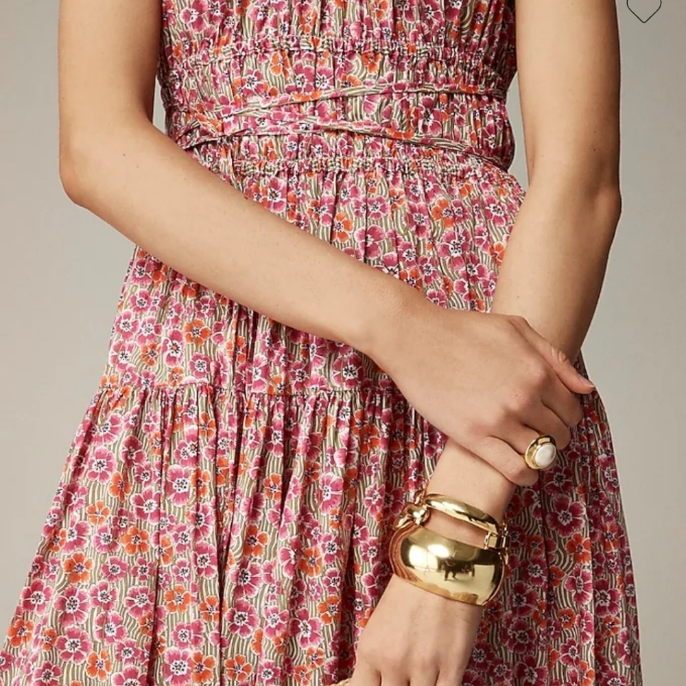 J Crew Tie-waist halter dress in Liberty® Ellie fabric NWT Sz M CA089 - Picture 4 of 10